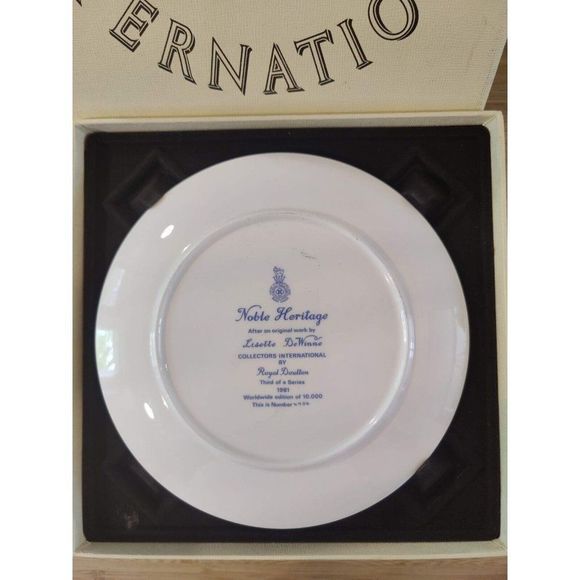 COLLECTOR PLATE BY LISETTE DE WINNE ROYAL DOULTON NOBLE HERITAGE #4934 - Picture 6 of 7